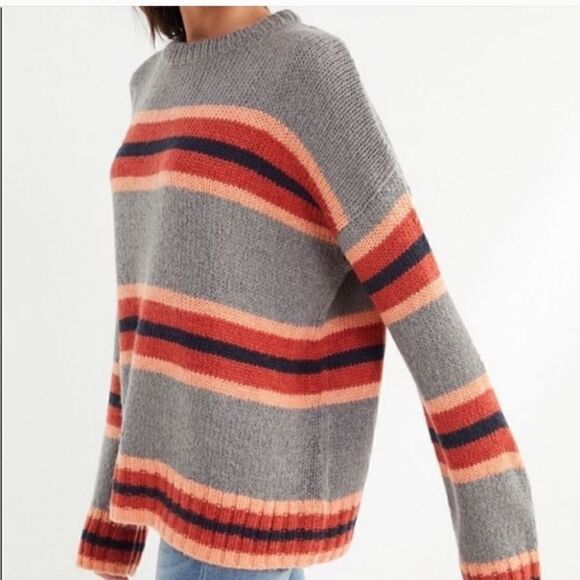 Nwot Urban Outfitters Bobby Striped Boyfriend Boxy Sweater L - Picture 1 of 10